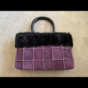 Faux Fur Purple Purse